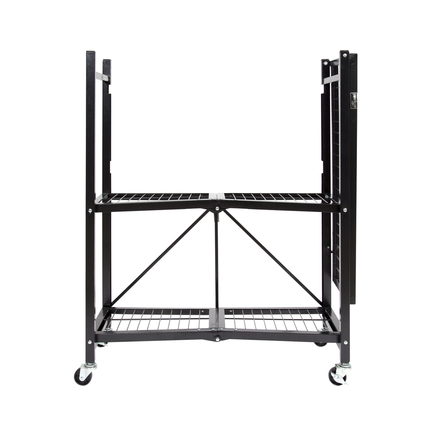 The R3 Series: Foldable 3-Tier storage rack on wheels.  Midsized Heavy Duty Model