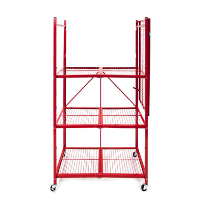 The R5 - Foldable 4-Tier Storage Rack On Wheels. Large Heavy-Duty Model.