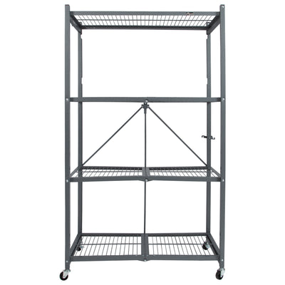 The R5 - Foldable 4-Tier Storage Rack On Wheels. Large Heavy-Duty Model.