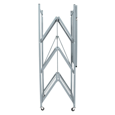 The R5 - Foldable 4-Tier Storage Rack On Wheels. Large Heavy-Duty Model.