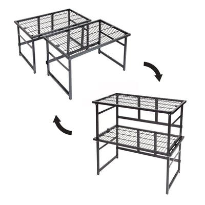 Origami R1 Series: Stackable & Foldable Storage Rack - (2-Pack)