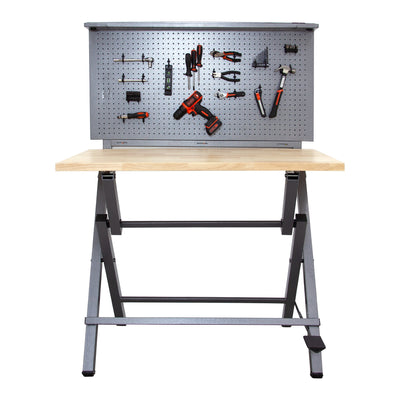 Origami x Mighti Collaboration - Folding Workbench with Pegboard