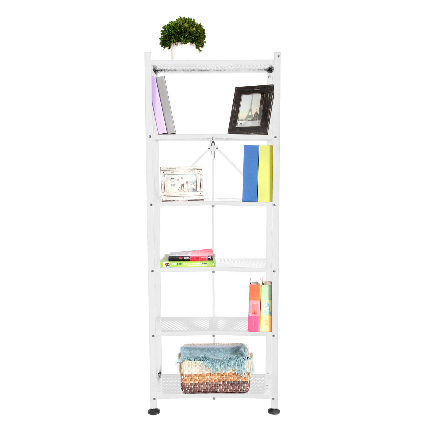 THE RB - FOLDABLE 6-TIER PERFORATED RACK. TALL/SLIM MODEL.