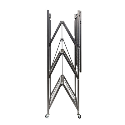 The R5 - Foldable 4-Tier Storage Rack On Wheels. Large Heavy-Duty Model.