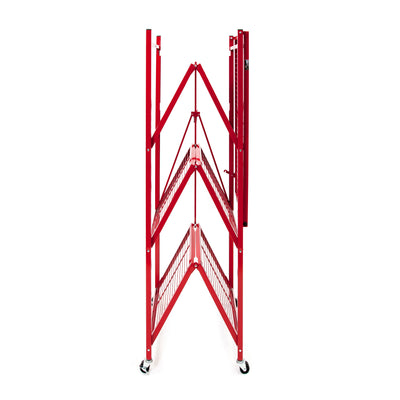 The R5 - Foldable 4-Tier Storage Rack On Wheels. Large Heavy-Duty Model.