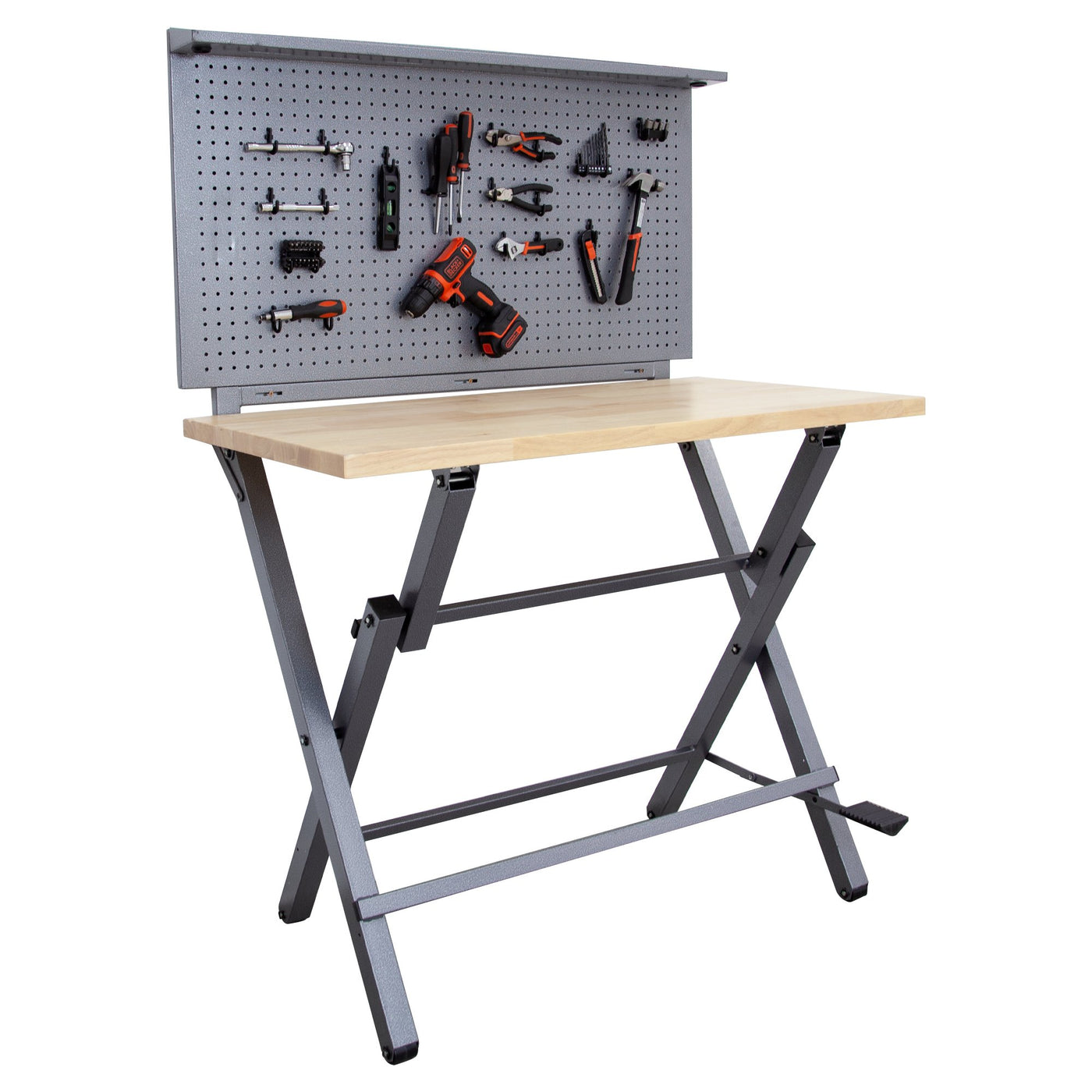 Origami x Mighti Collaboration - Folding Workbench with Pegboard