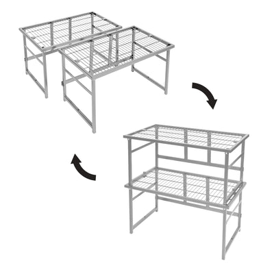 Origami R1 Series: Stackable & Foldable Storage Rack - (2-Pack)